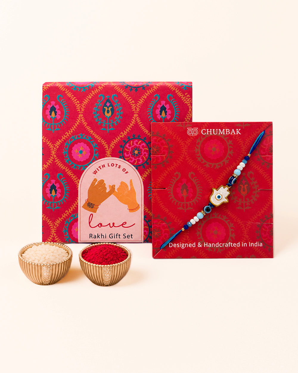 Hamsa Rakhi - Beads & Thread