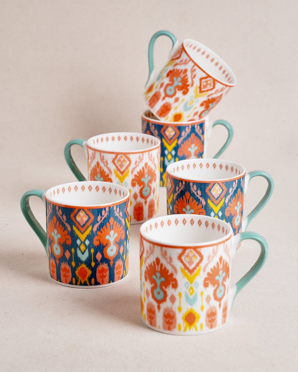 Ikat Tea Mugs Gift Set of 6