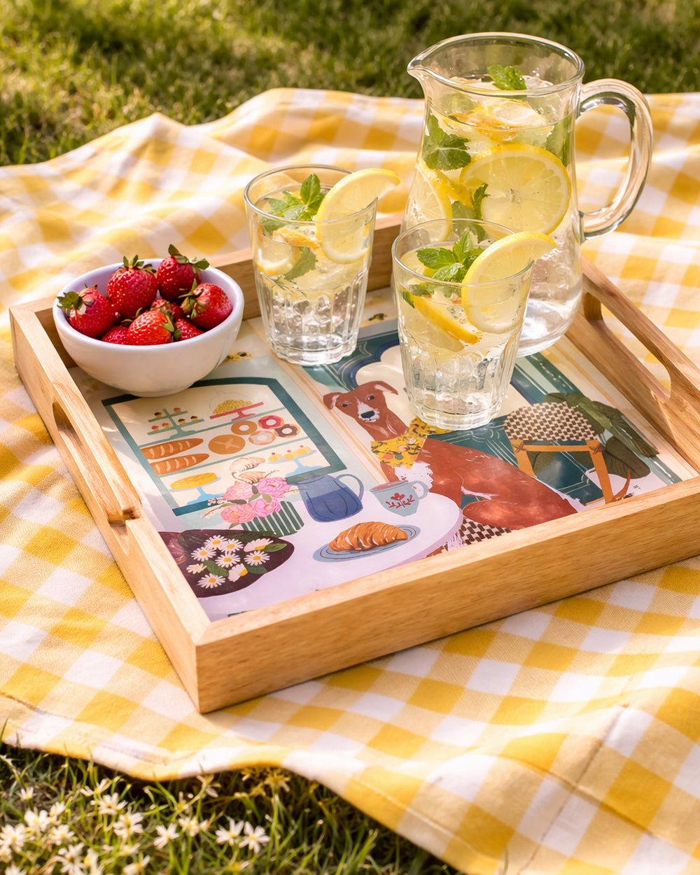 Florentine Hound Wooden Tray | Citrus Zest