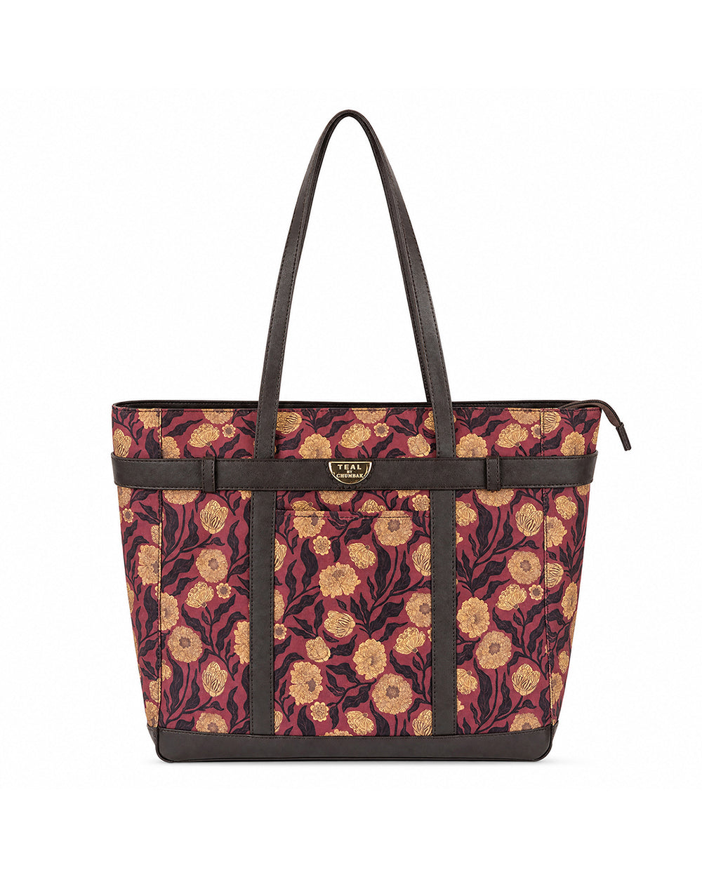 Teal by Chumbak Crimson Marigold Muse Laptop Tote