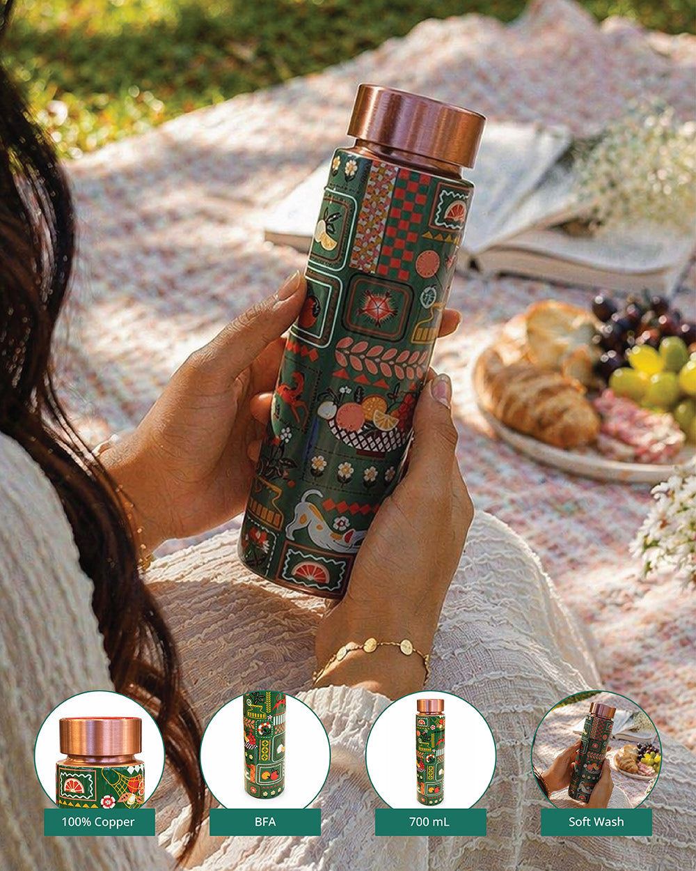 Limonata Copper Bottle, 900ml  | Citrus Zest