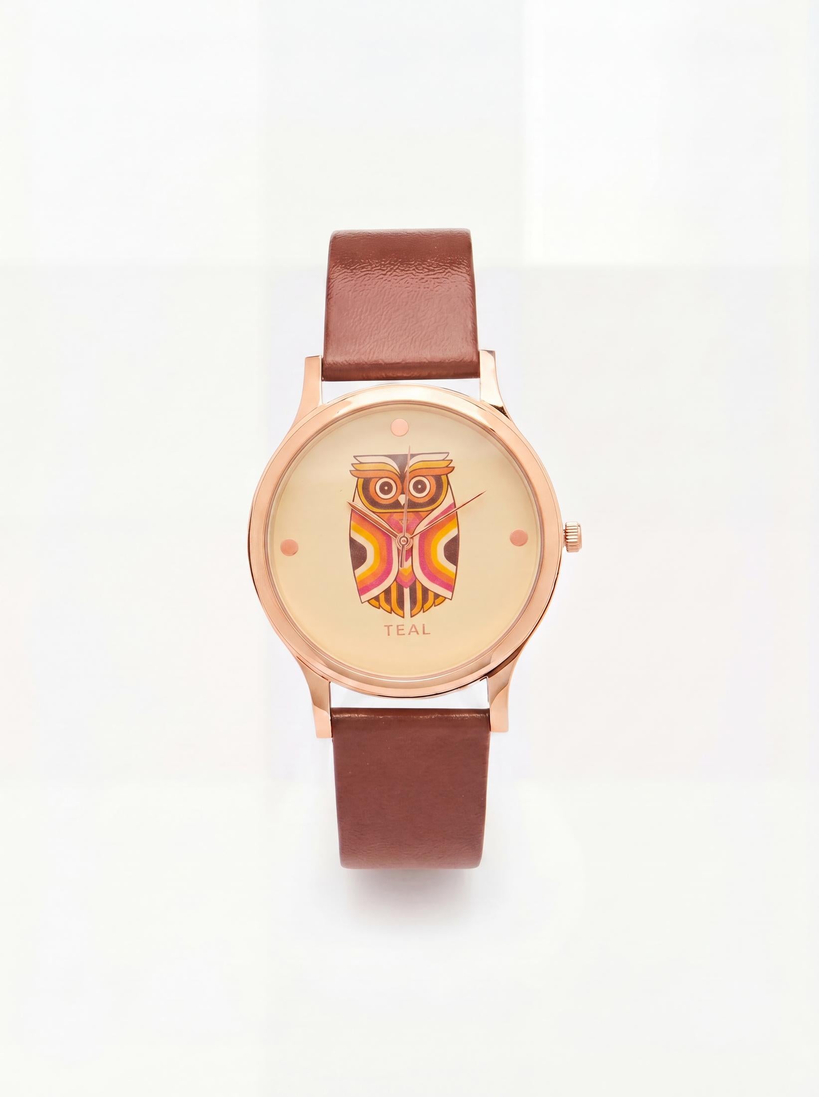 TEAL by Chumbak Aztec Owl Wrist Watch