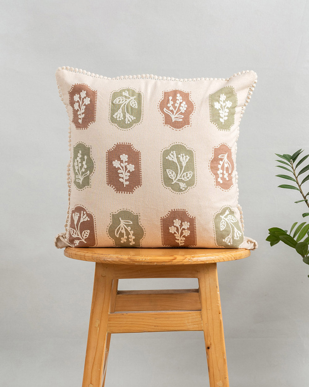 Vintage Stamp Cushion Cover, 16"