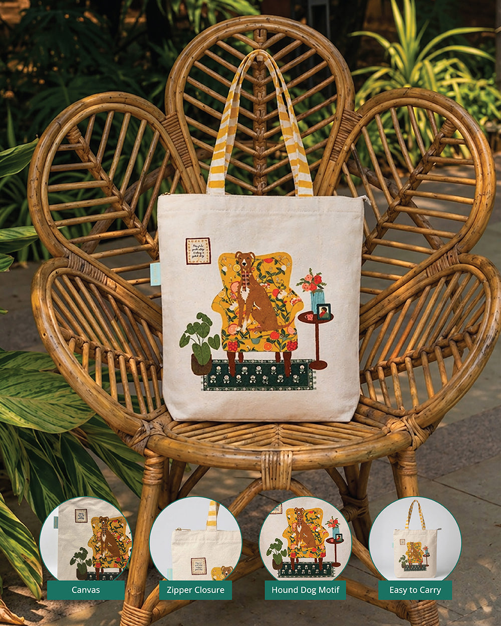 Limonata Hound Canvas Tote | Citrus Zest