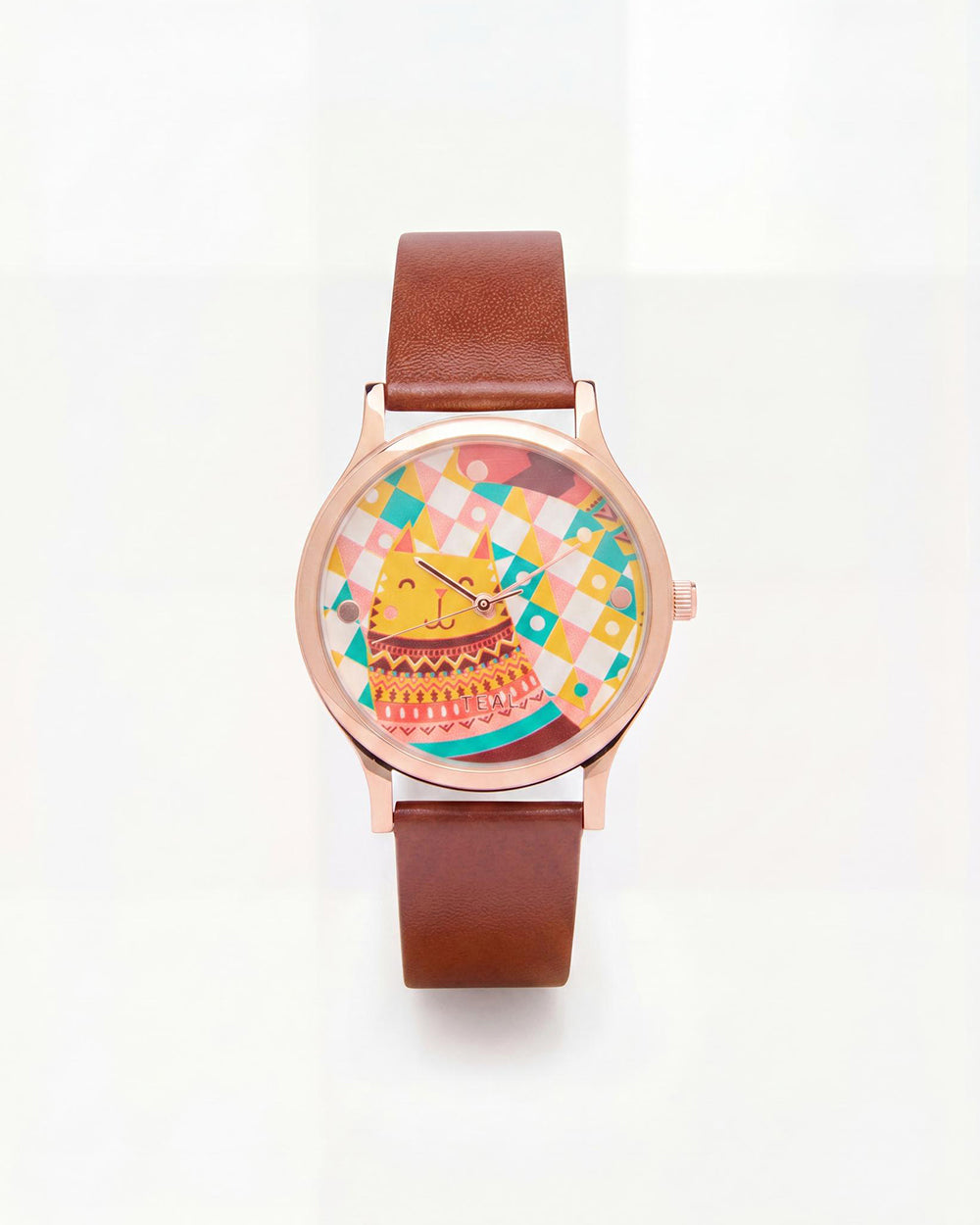 TEAL by Chumbak Aztec Cats Wrist Watch