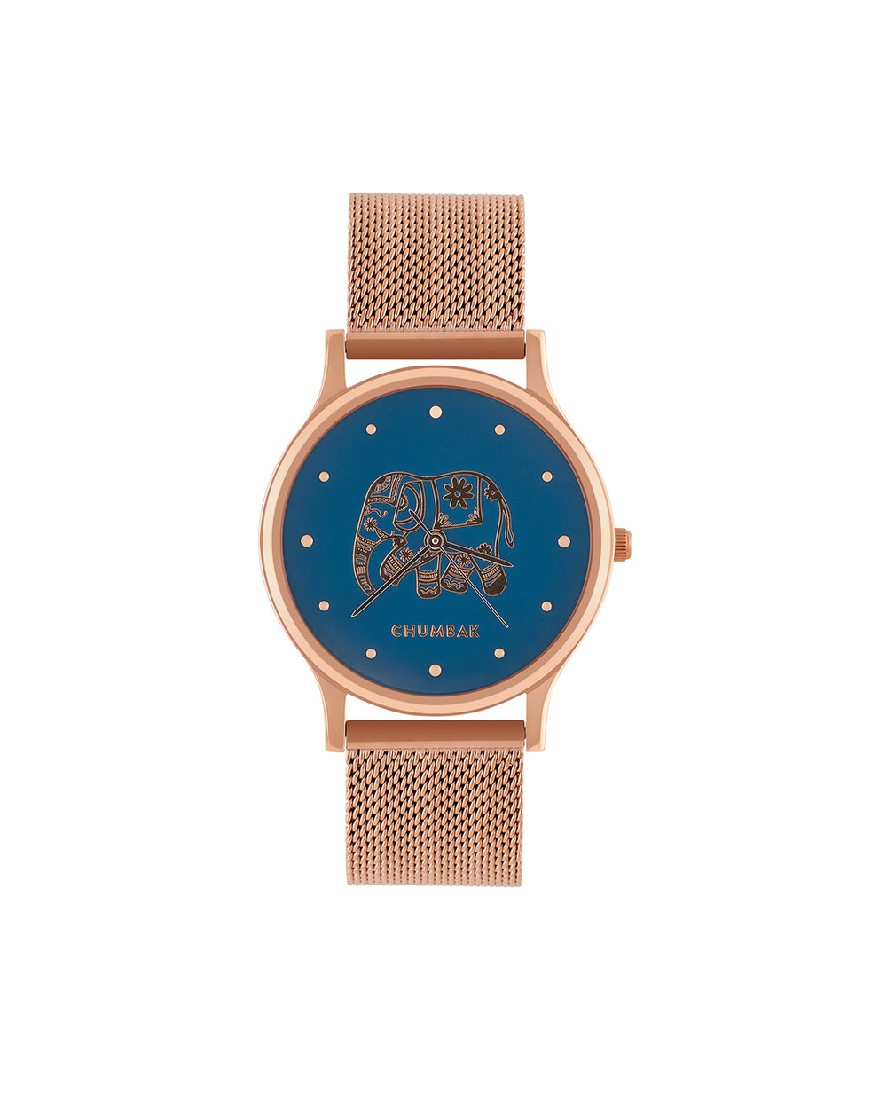 TEAL by Chumbak Carnival Elephant Watch,Metal Mesh Strap