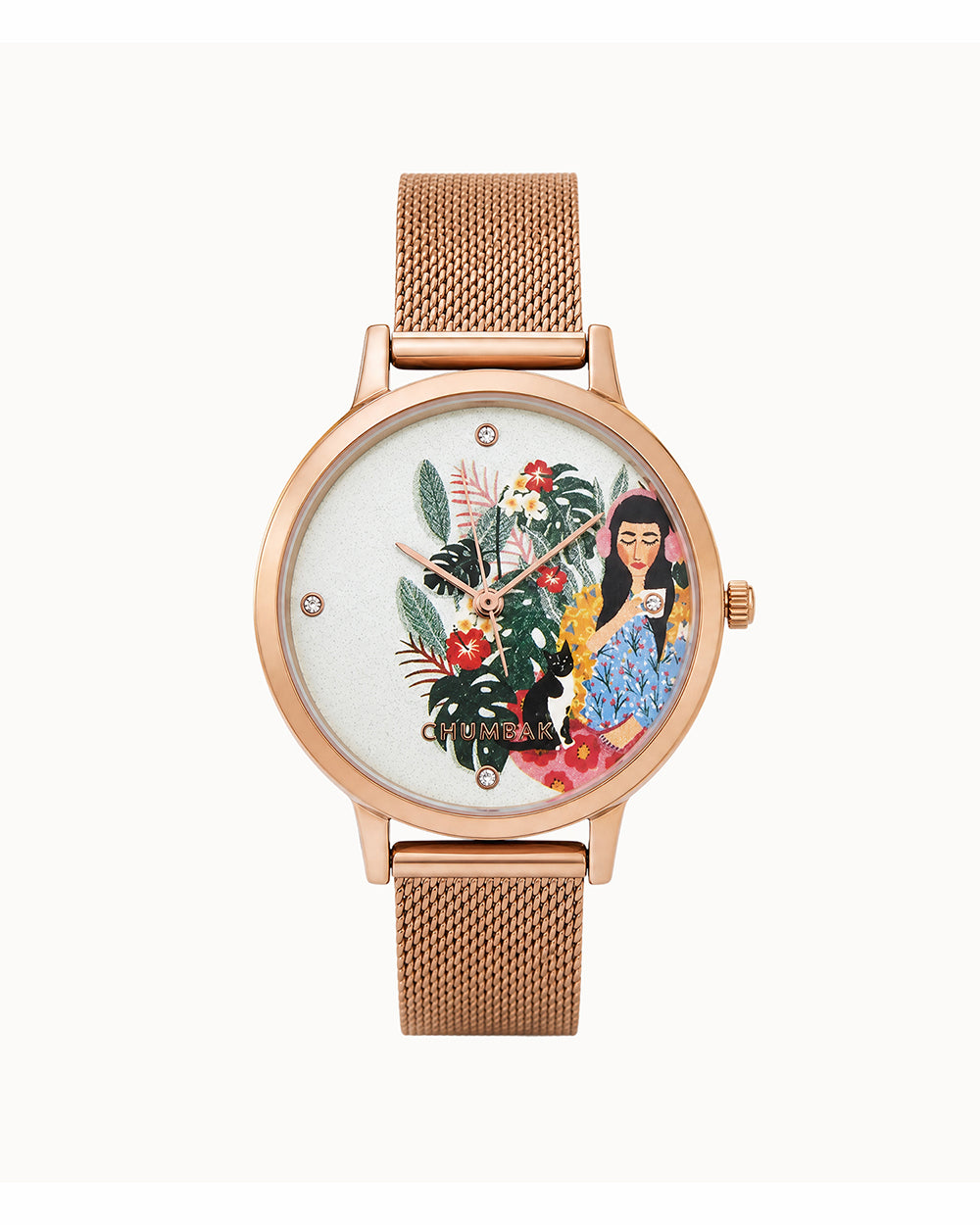 Teal by Chumbak Live Slow Watch,Stainless Steel Mesh Strap