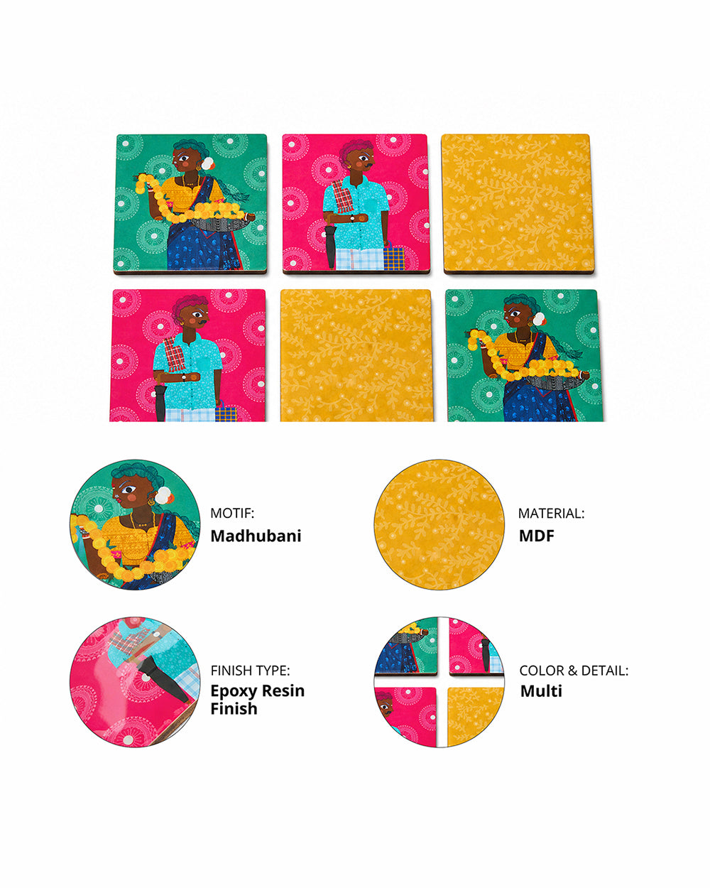 Folk Funk Coaster set