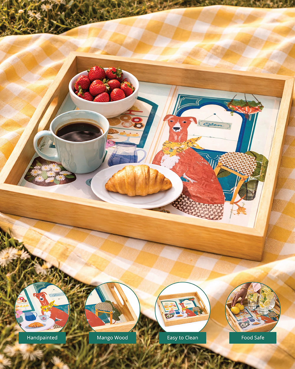 Florentine Hound Wooden Tray | Citrus Zest