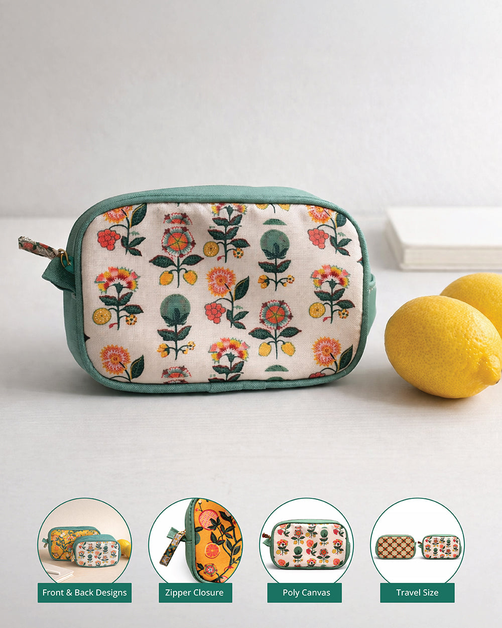 Limonata Travel Pouches Set of 2 | Citrus Zest