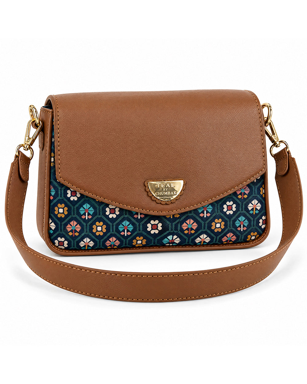 Teal by Chumbak Pixel Flower Shoulder Bag