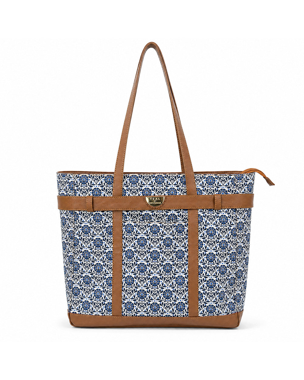 Teal by Chumbak Indigo Phool Jaal Laptop Tote