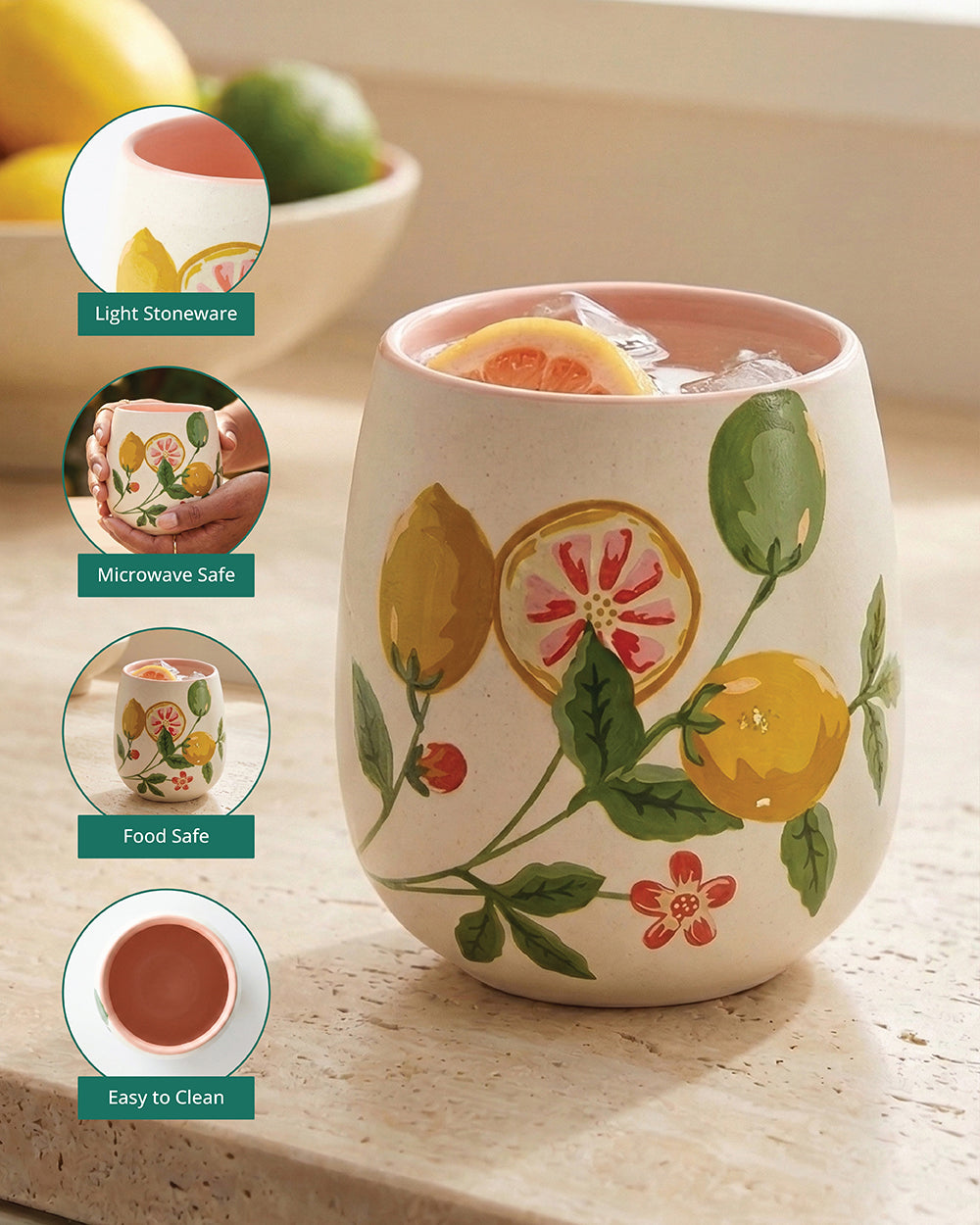 Limonata Espresso Kulhad | Citrus Zest - Set of 4