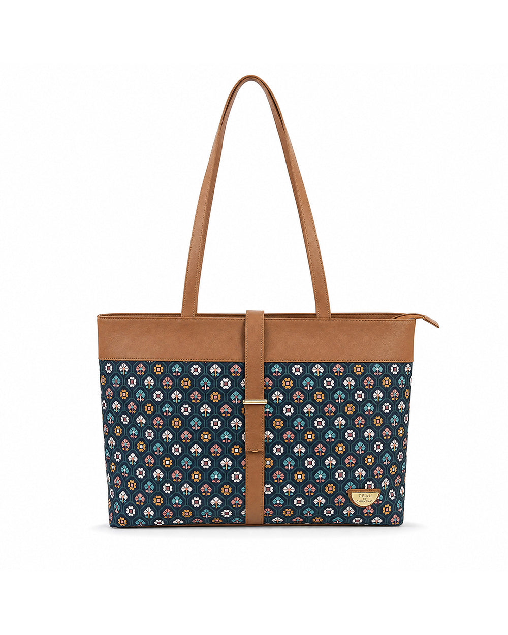 Teal by Chumbak Pixel Bloom Work Tote
