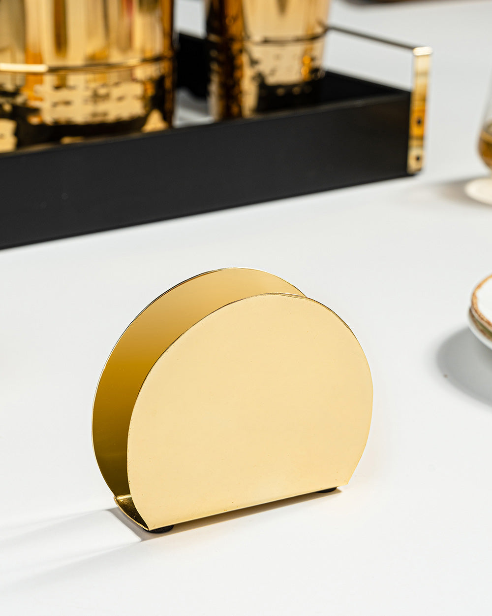 Classic Gold Napkin Holder -  Round