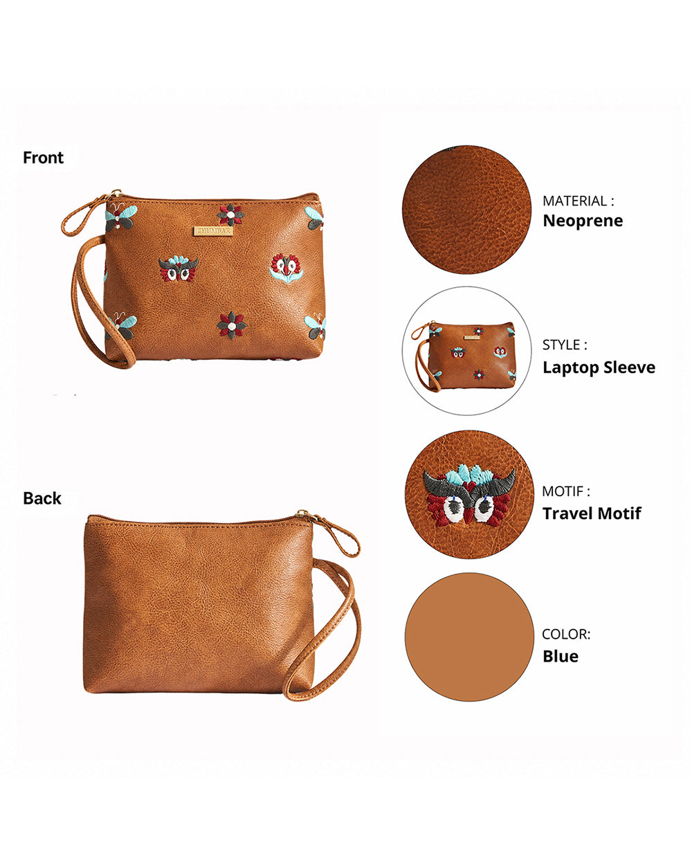 Owl Eyes Embroidered Pouch
