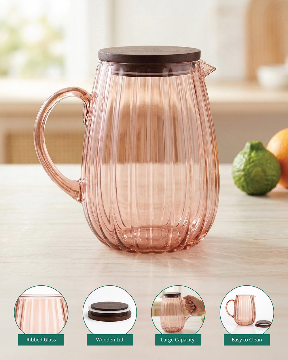 Citron Glass Pitcher| Citrus Zest