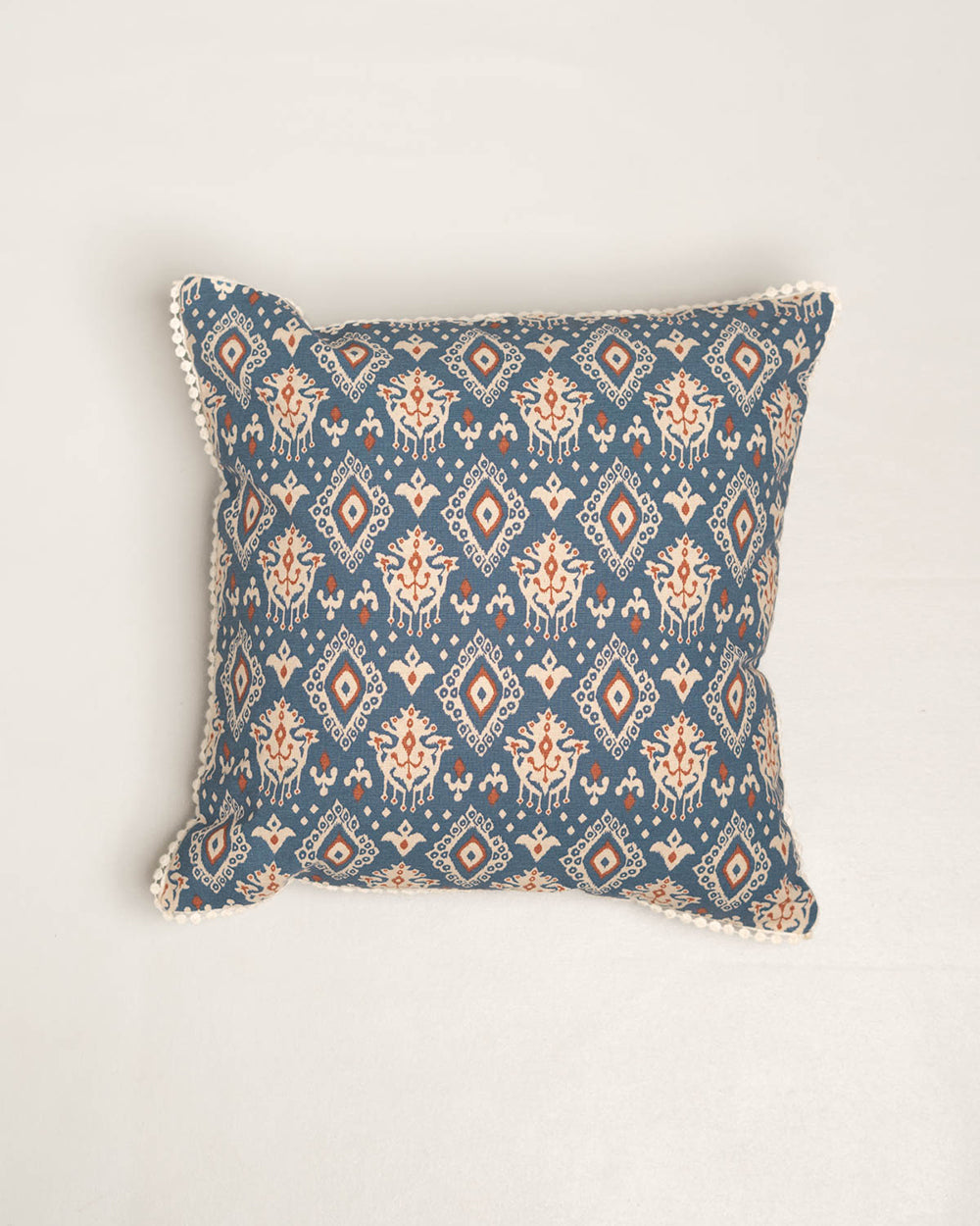 Indigo Ikat Cushion Cover, 16"