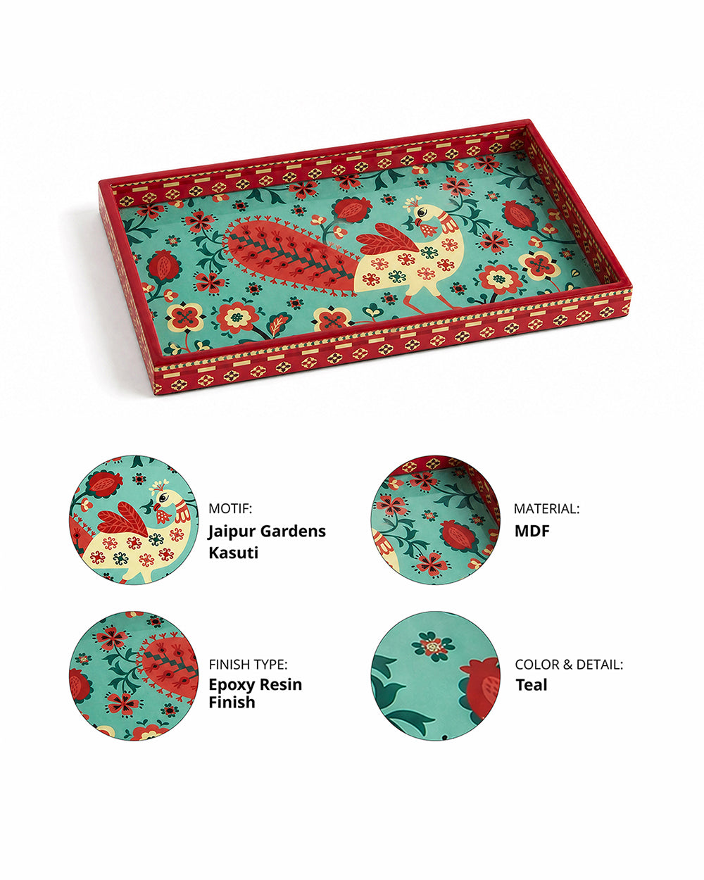 Jaipur Gardens Kasuti Tray