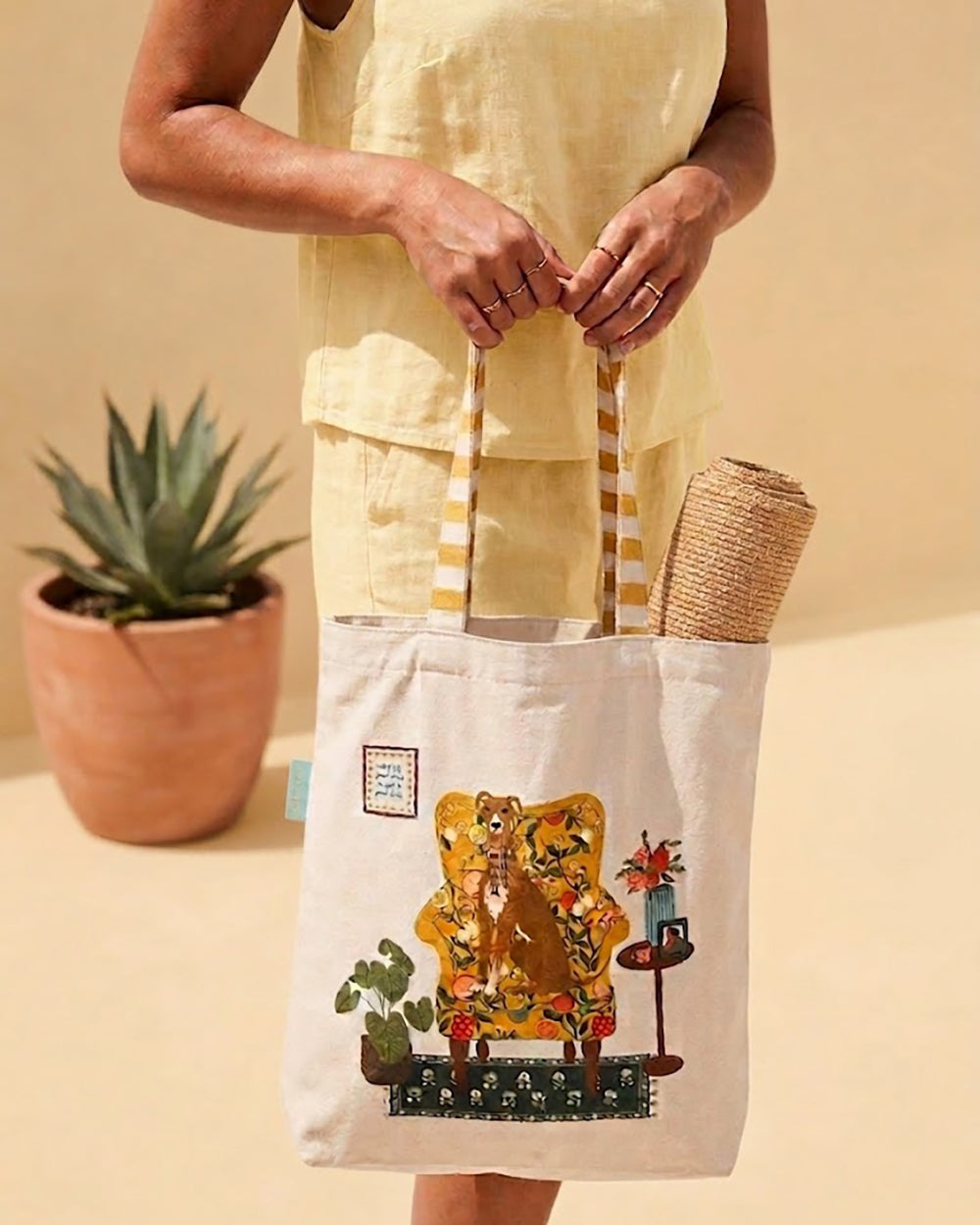 Limonata Hound Canvas Tote | Citrus Zest