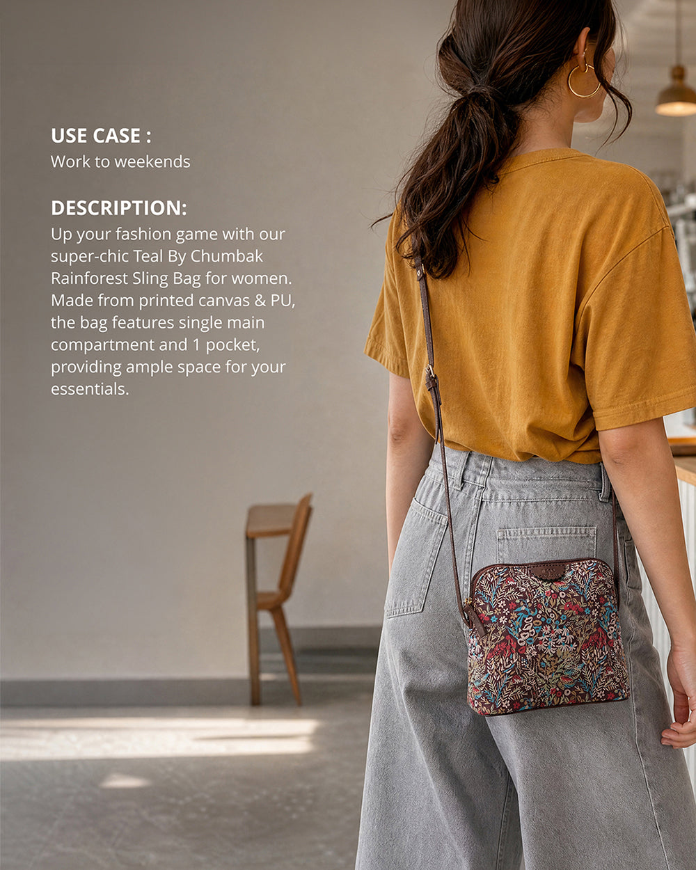 TealByChumbak Rainforest Sling Bag