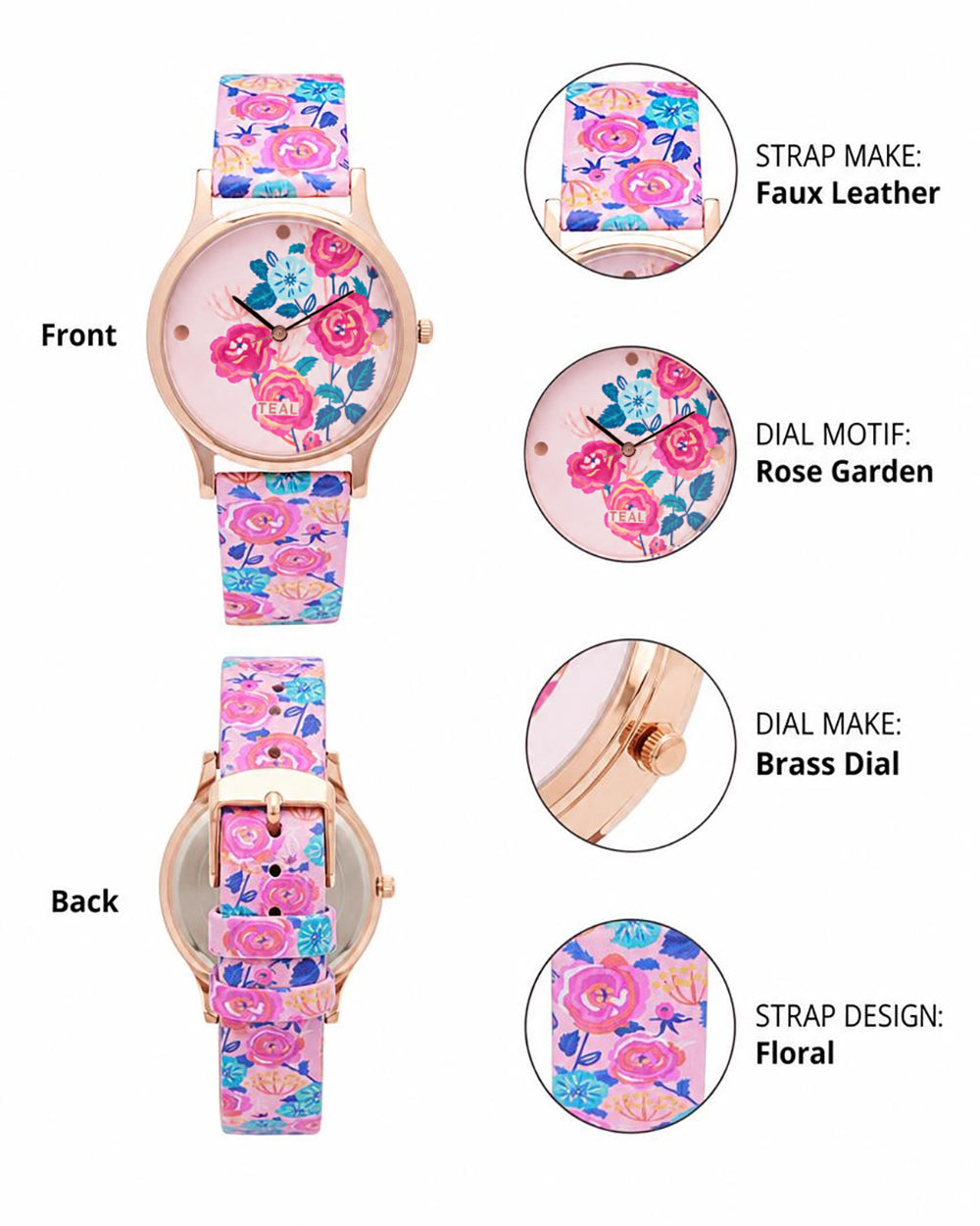 TEAL by Chumbak Rose Garden Wrist Watch