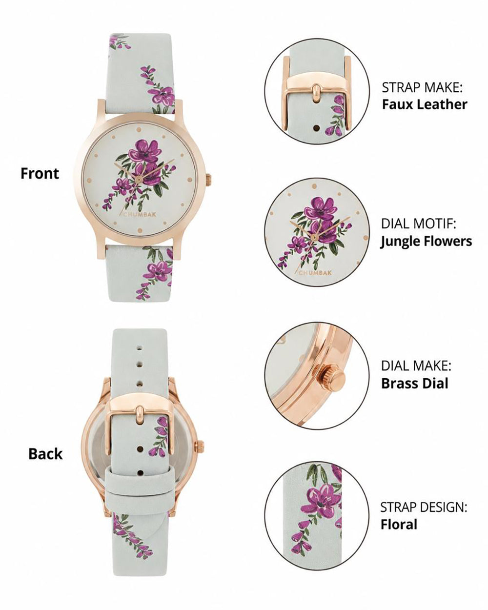 TEAL by Chumbak Jungle Flowers Watch-Mint