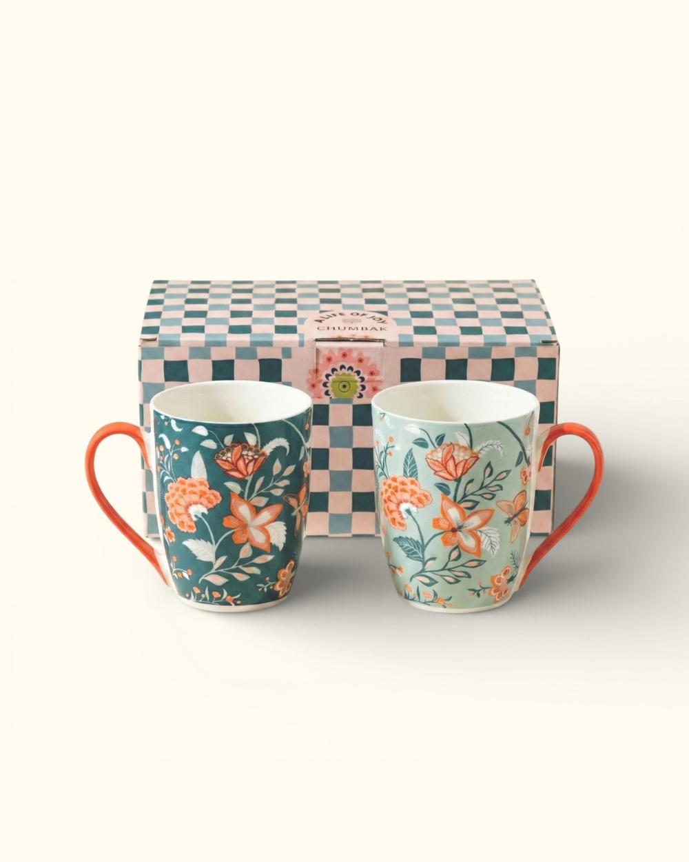 Chumbak Coffee & Joy Mug Gift Set of 2 | Comes in a Gift Box