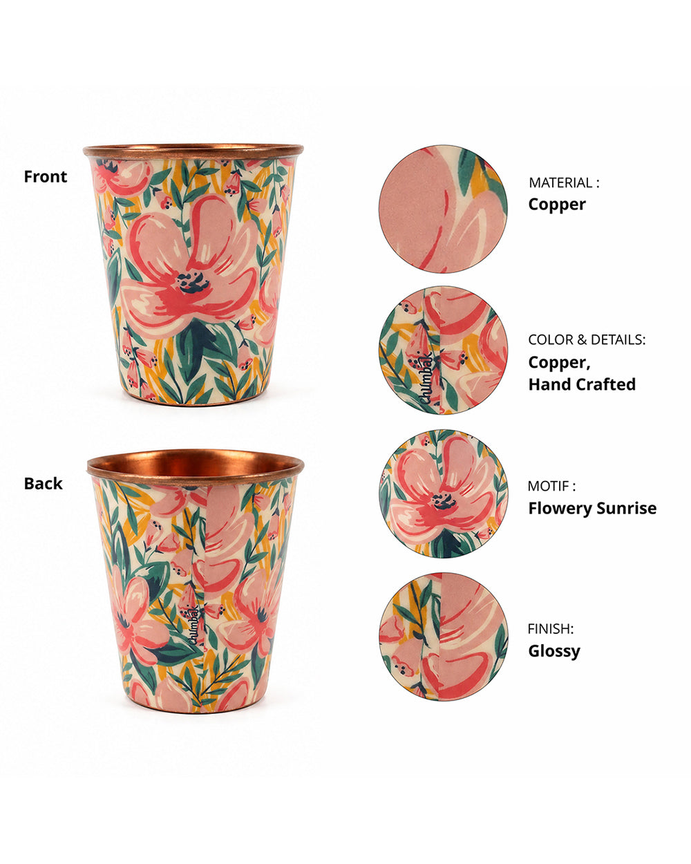 Tropical Lilies Copper Tumbler - Small