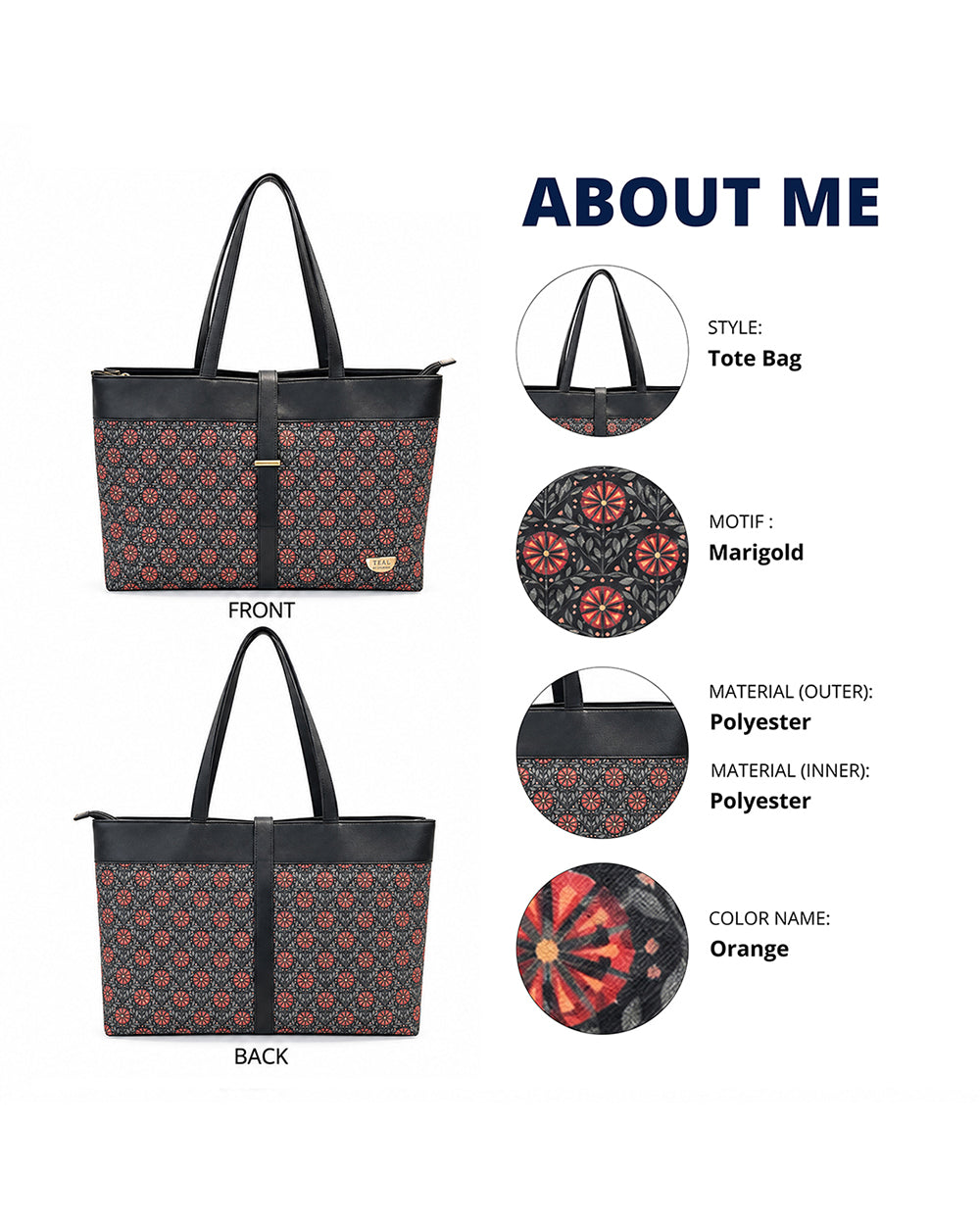 Teal by Chumbak Phool Jaal Work Tote