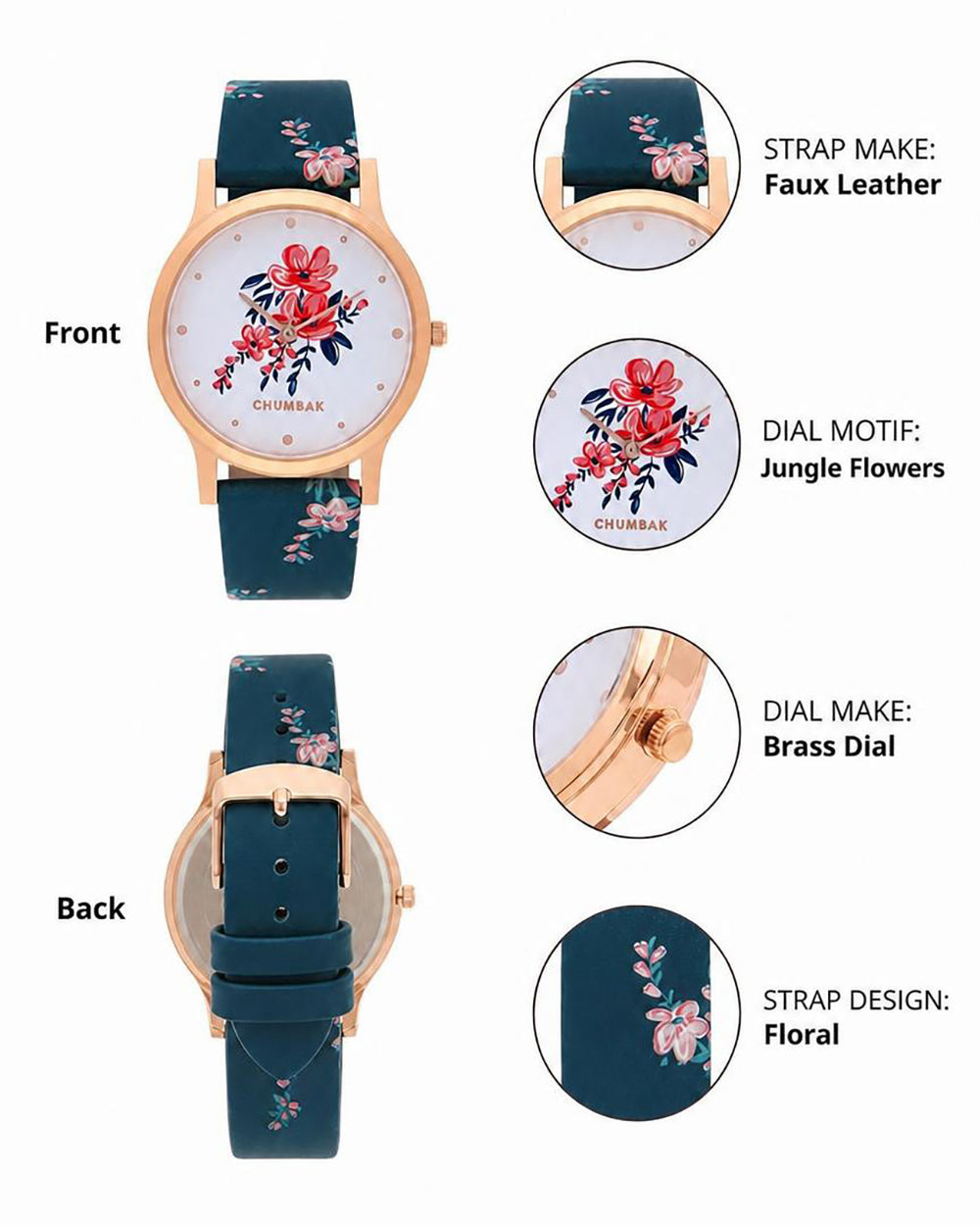TEAL by Chumbak Sunshine State Watch Navy Blue