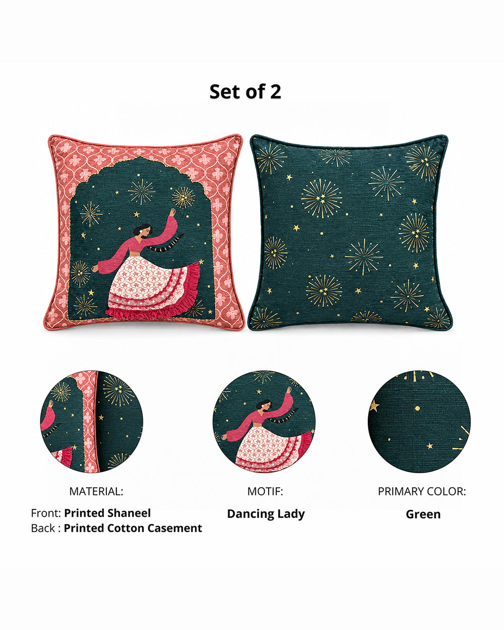 Pataka Cushion Covers Set of 2 | Haveli Socials
