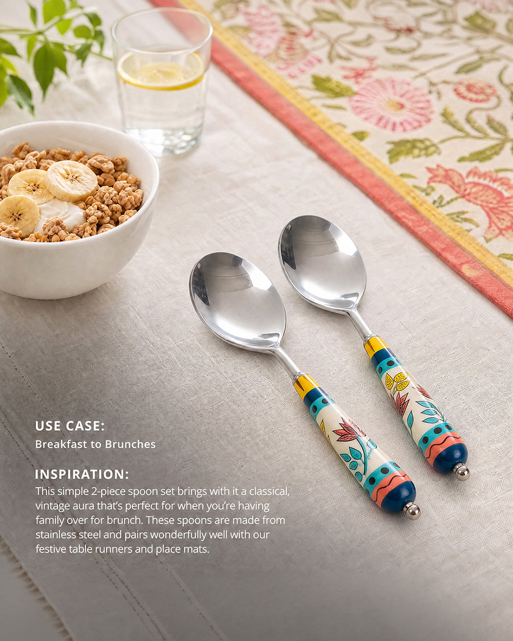 Indian Floral Spoon Set