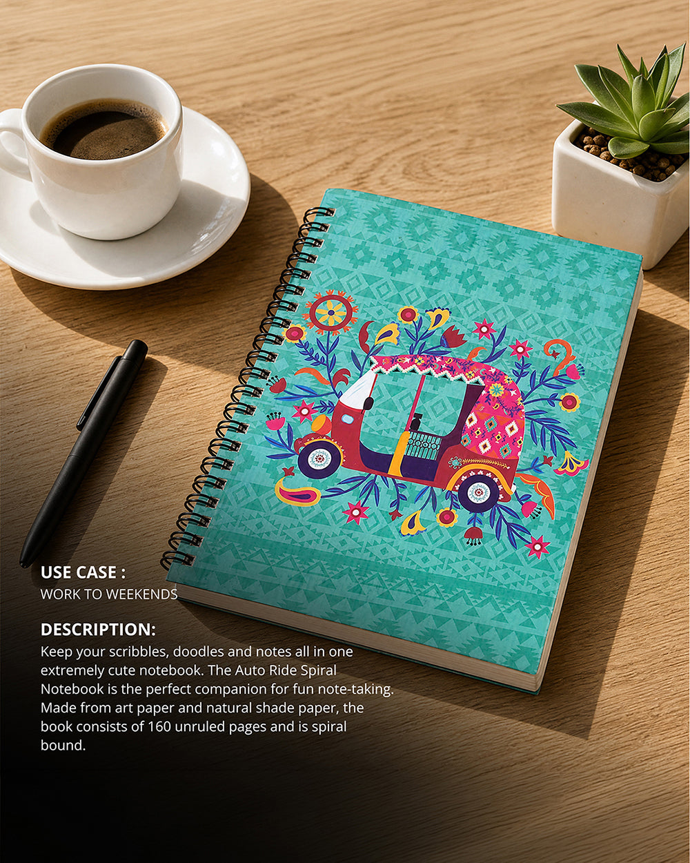 Bohemian Auto Ride Spiral Notebook