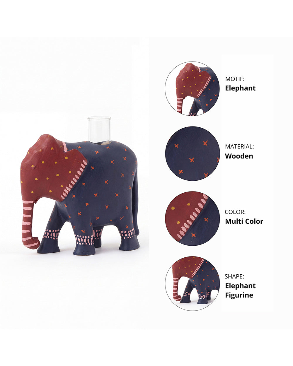 Folklore Elephant Wooden Figurine | Forest Folklore