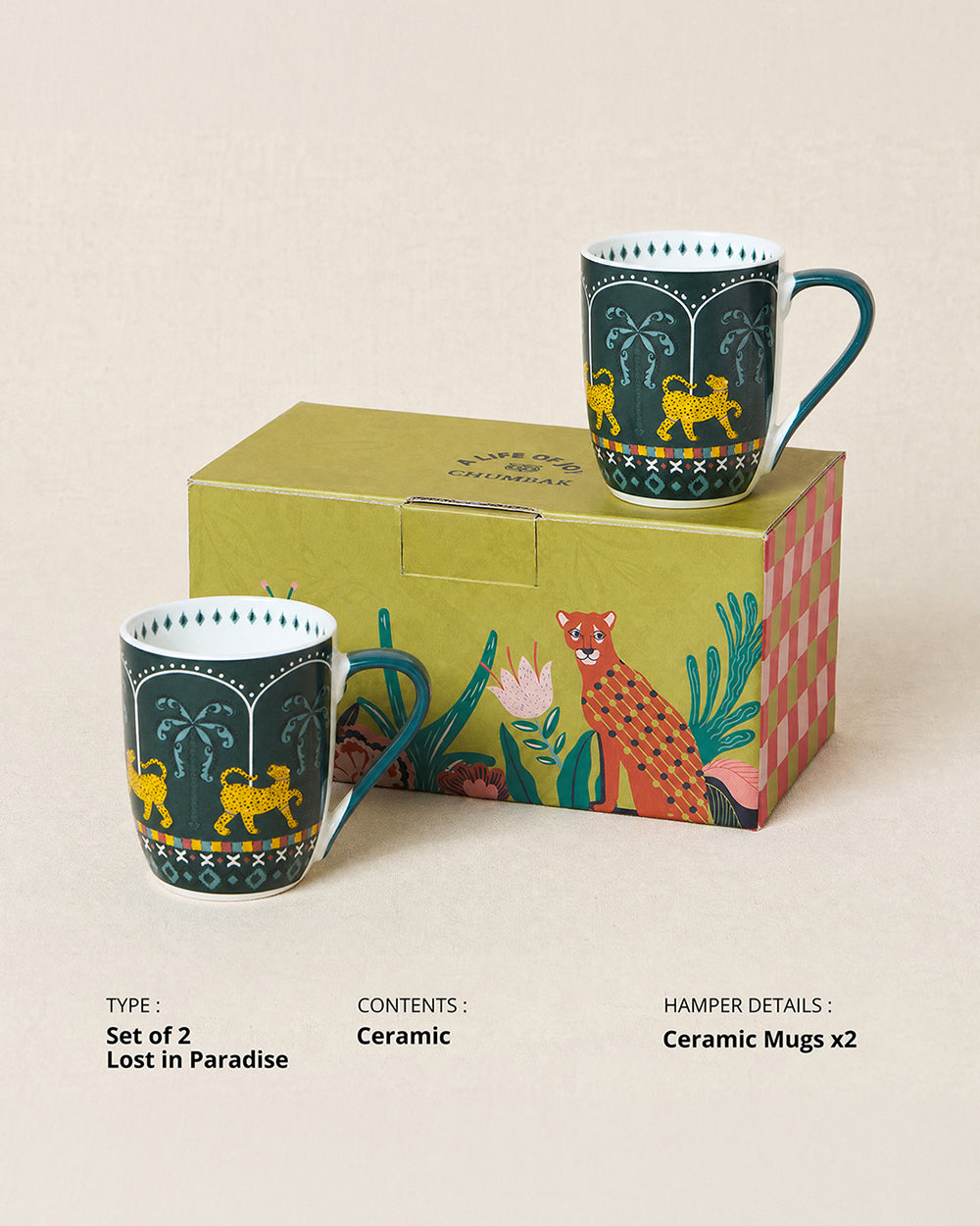 Jungle Soirée Mugs Gift Set of 2 | Lost in Paradise