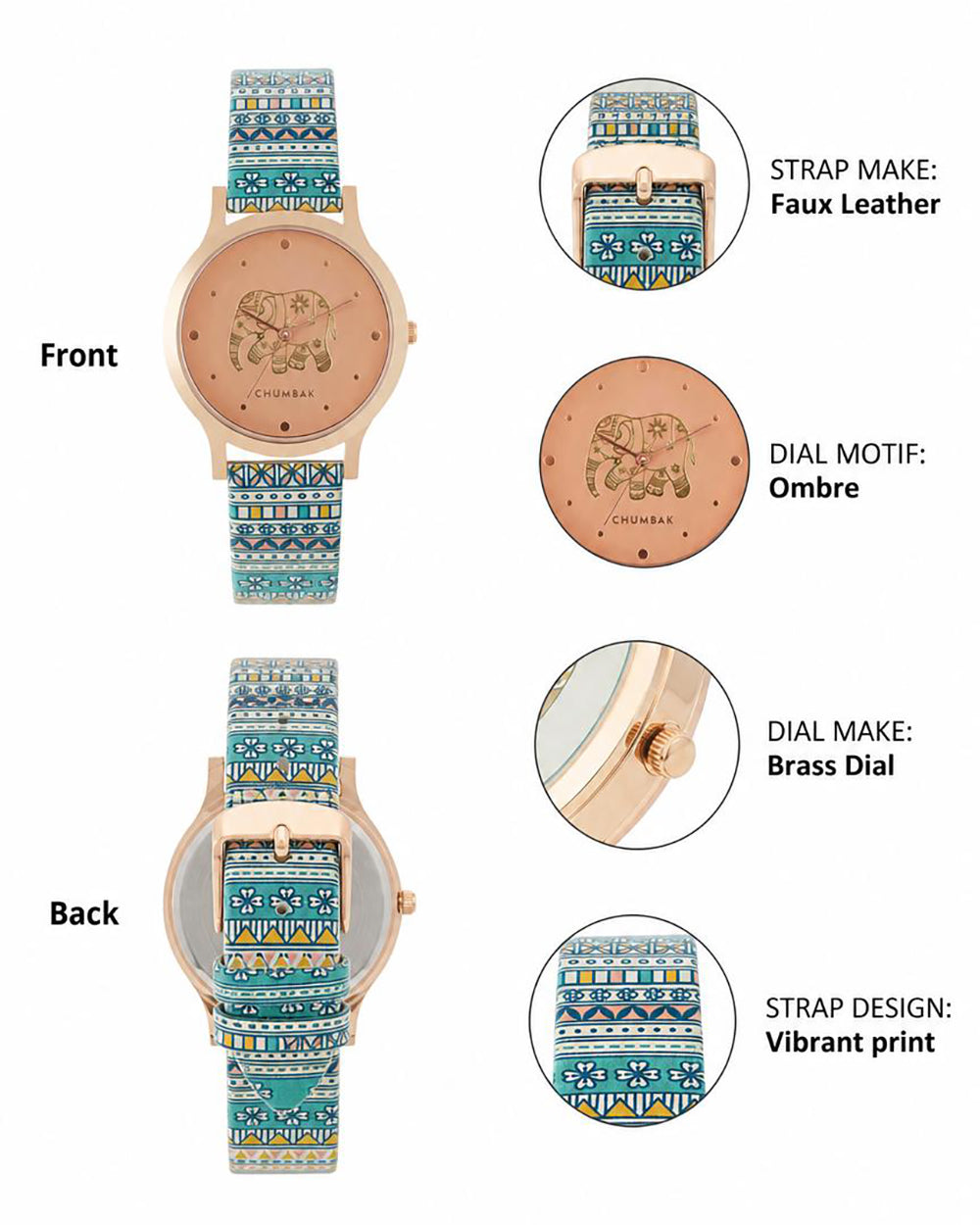 TEAL by Chumbak Carnival Elephant Watch