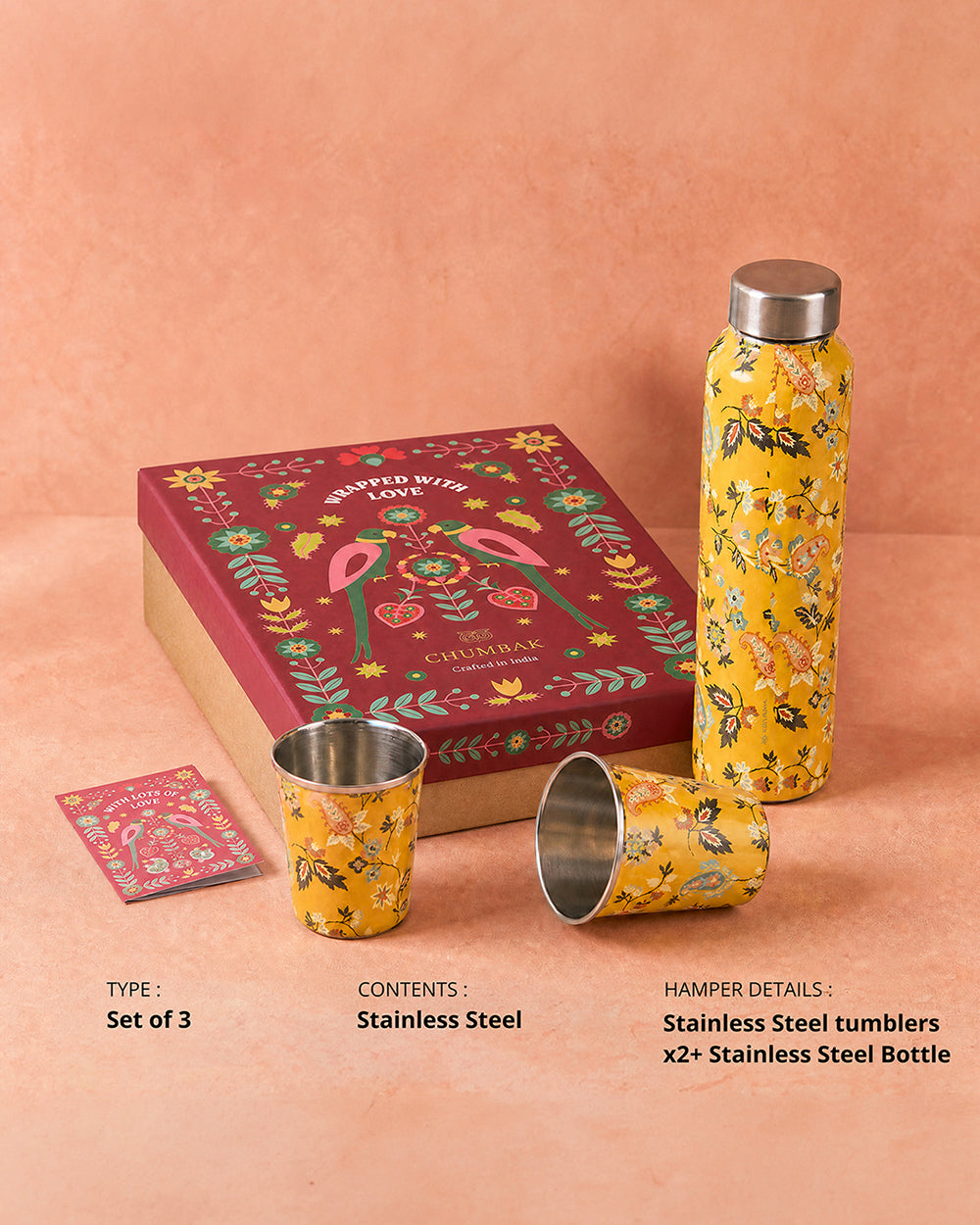 Pixel Paisley Drinkware Gift Set of 3