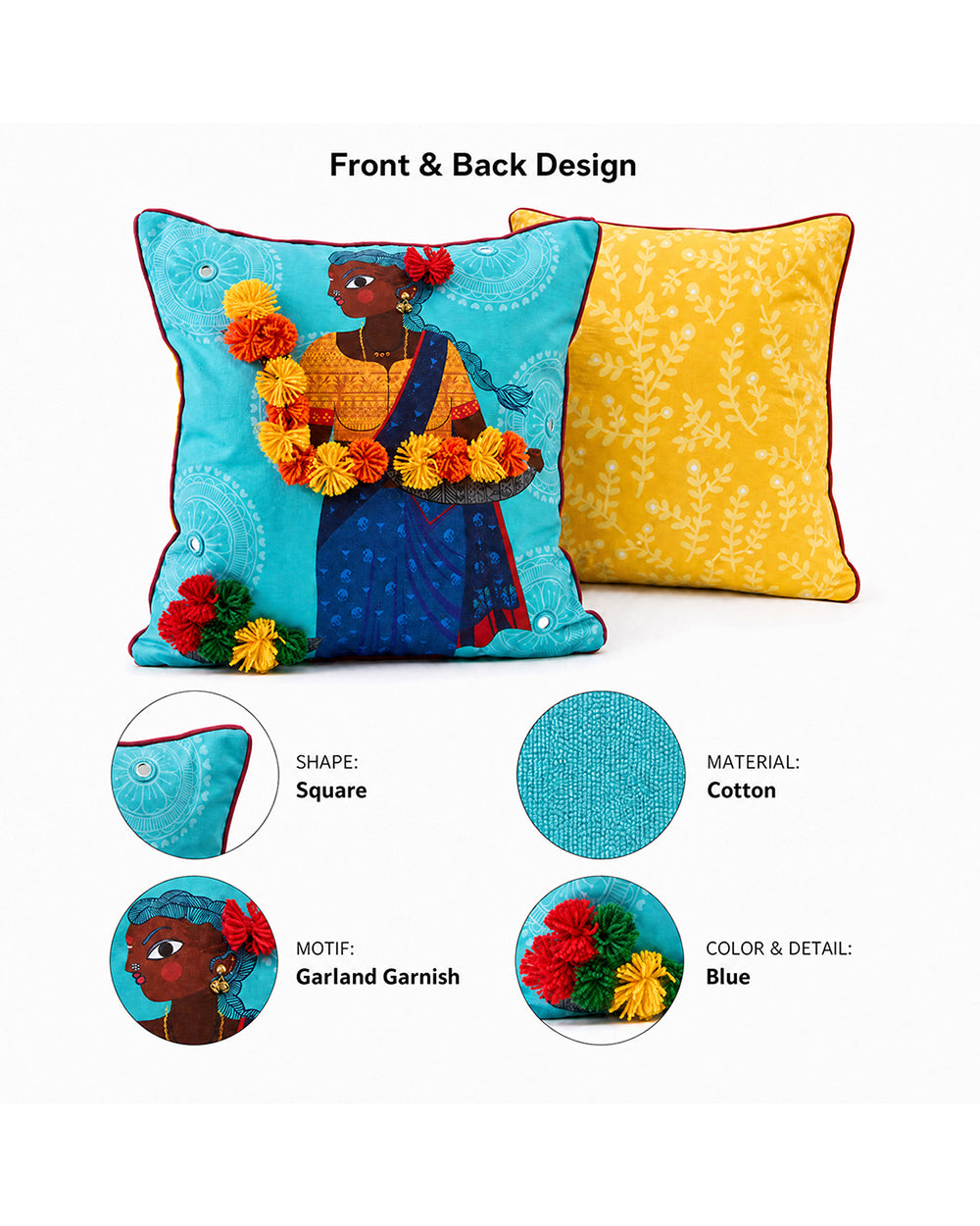 Flower Lady Cushion Cover