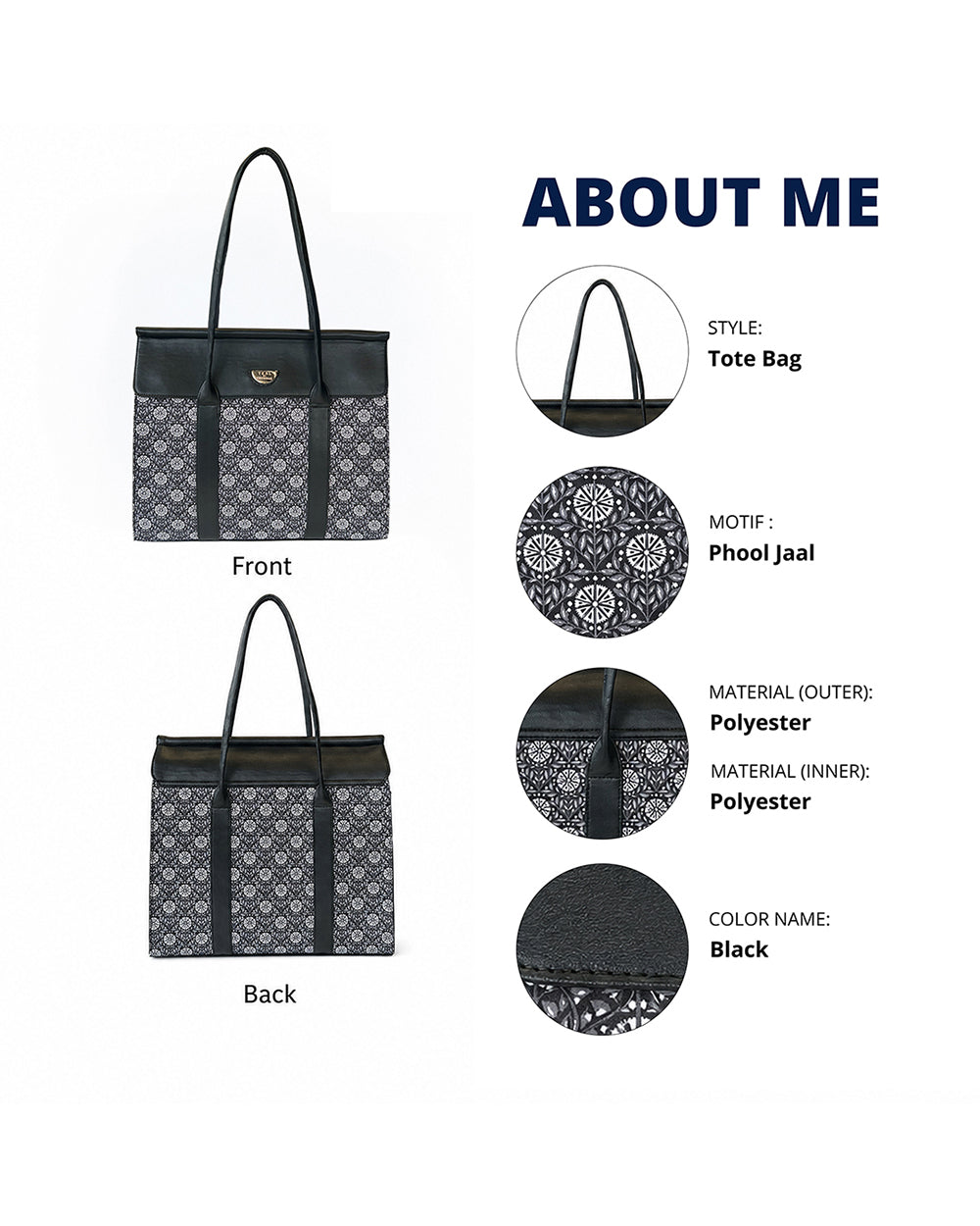 Teal by Chumbak Gul Jaal Flap Work Tote