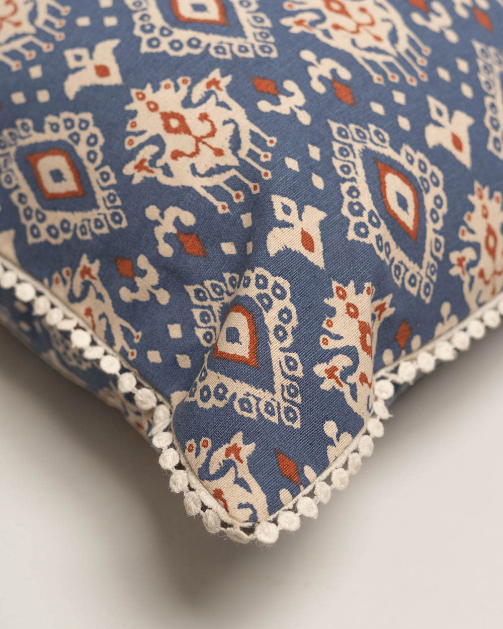 Indigo Ikat Cushion Cover, 16"