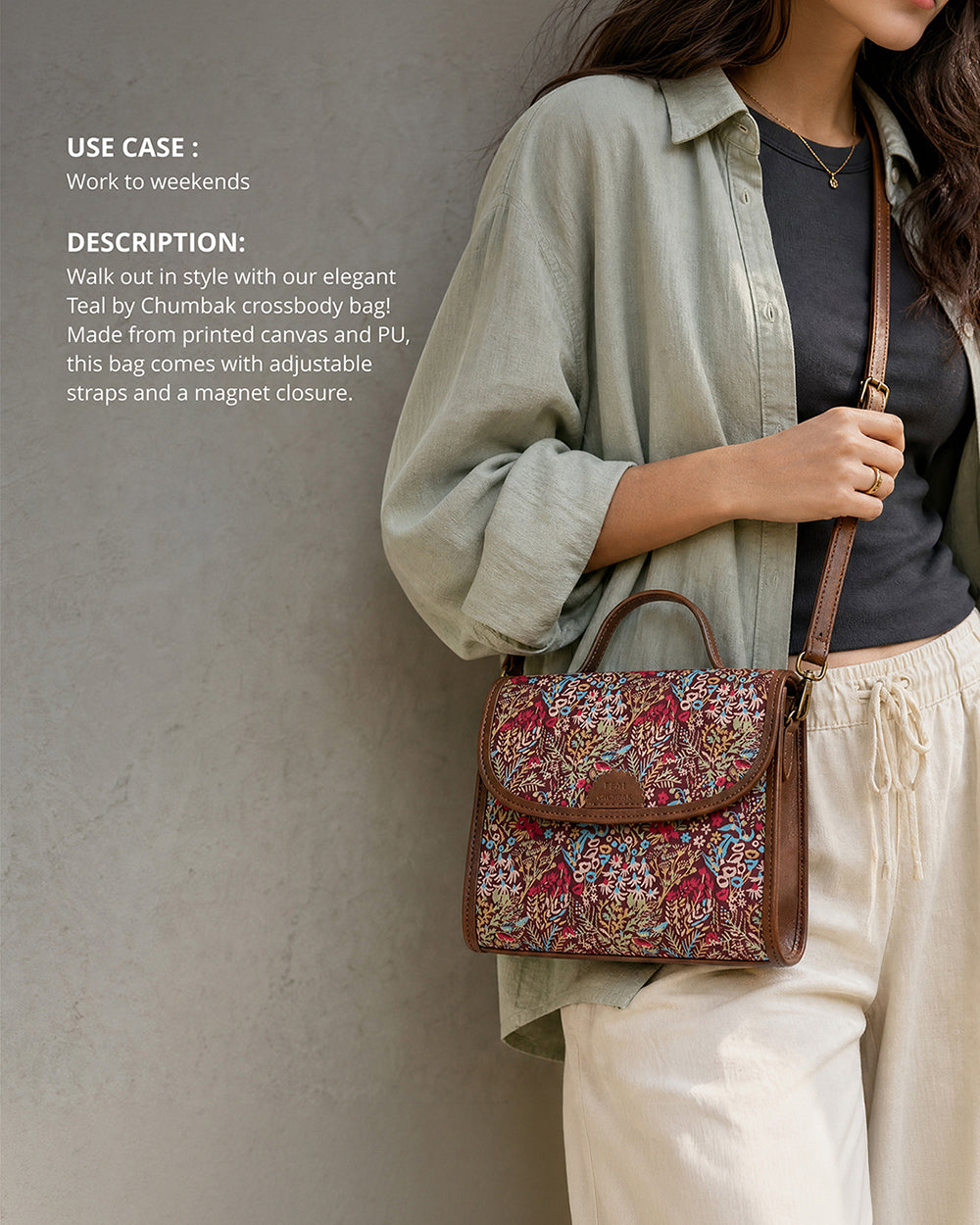 Teal by Chumbak Rainforest Crossbody Bag