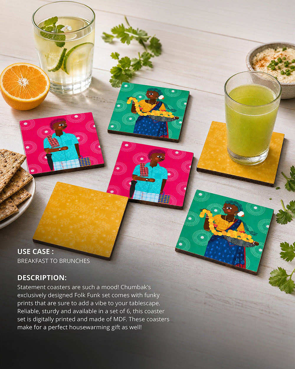 Folk Funk Coaster set