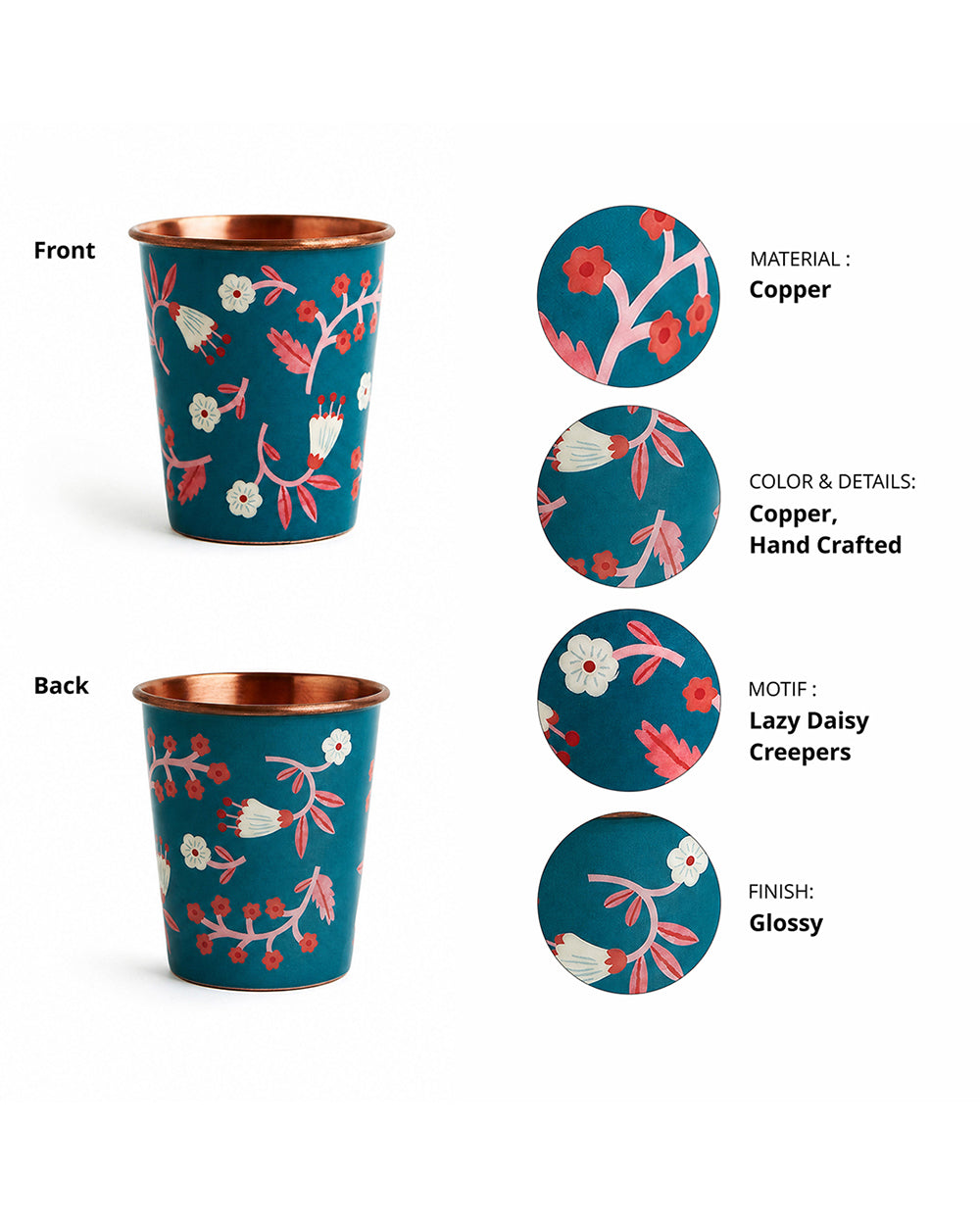 Lazy Daisy Creepers Copper Tumbler- Small