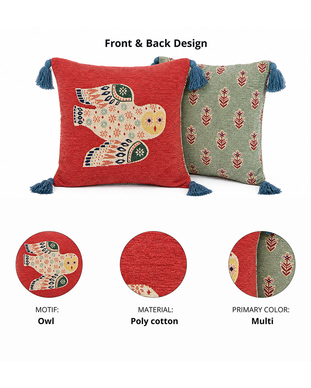 The  Wise Owl jacquard Cushion Cover | Forest Folklore
