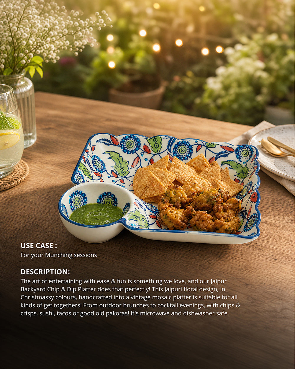 Jaipur Backyard Chips & Dip Platter