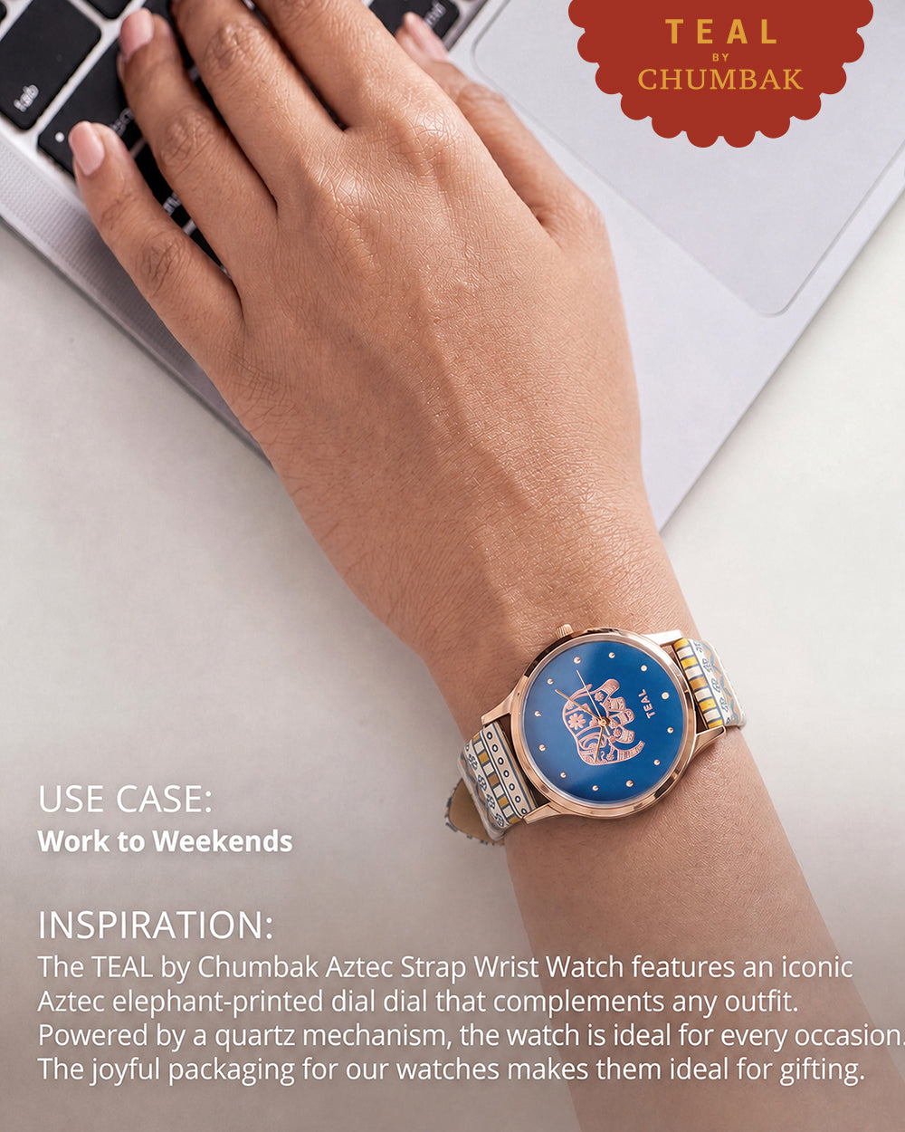 TEAL by Chumbak Aztec Strap Wrist Watch