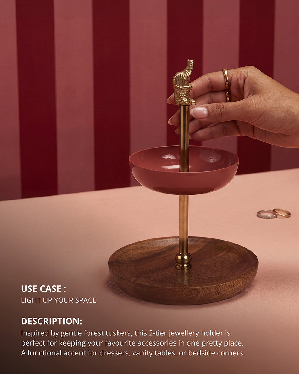 Tusker Tales 2-Tier Jewellery Holder | Forest Folklore