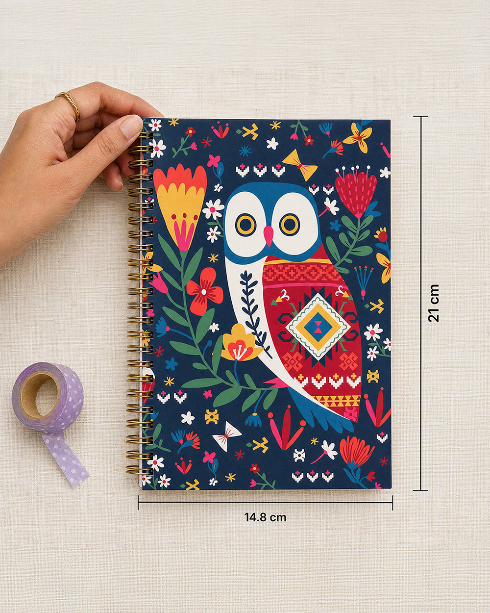 Killim Owl Spiral Notebook