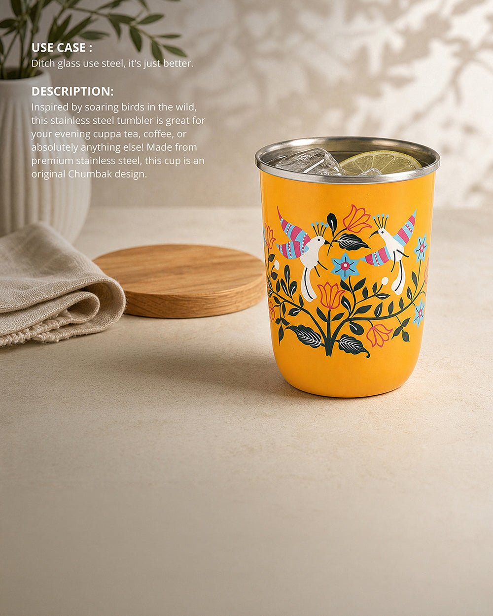 Boho Birds Steel Tumbler - Small